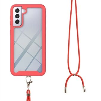 Full Coverage Shockproof PC + TPU Hybrid Case with Lanyard for Samsung Galaxy S21 5G