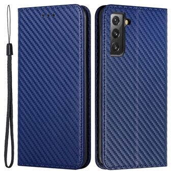 Carbon Fiber Texture Auto Closing Magnet Leather Stand Wallet Cover Phone Case for Samsung Galaxy S21 5G