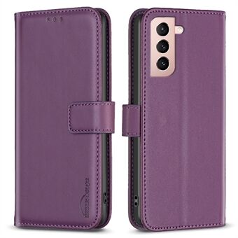 BINFEN COLOR BF17 For Samsung Galaxy S21 4G / 5G PU Leather Folio Cover Stand Wallet Flip Phone Case