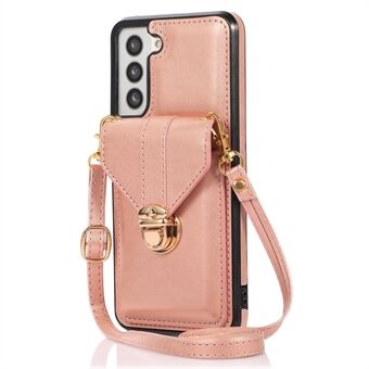 For Samsung Galaxy S21 4G / 5G Card Holder Drop-proof Case Kickstand PU Leather+TPU Phone Cover