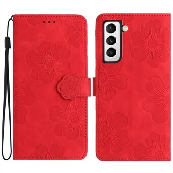 PU Leather Case for Samsung Galaxy S21 5G / 4G , Stand Flowers Imprinted Phone Cover Shell Wallet