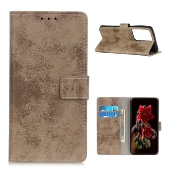 Vintage Style PU Leather Wallet Stand Case for Samsung Galaxy S21 Ultra 5G Phone Cover