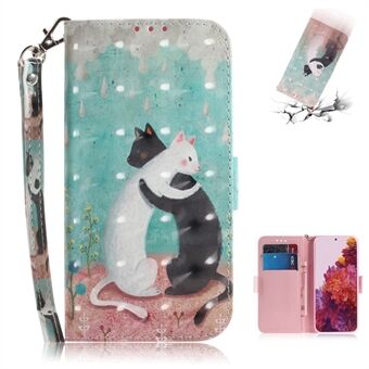 Light Spot Decor Pattern Printing Wallet Stand Leather Phone Casing with Strap for Samsung Galaxy S21 Ultra 5G