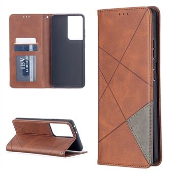 Geometric Pattern Stand Leather Case with Card Slots for Samsung Galaxy S21 Ultra 5G