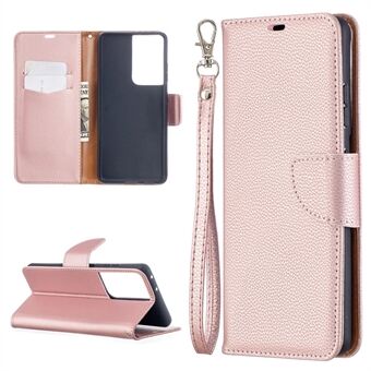 Litchi Skin Wallet Leather Stand Cover Case for Samsung Galaxy S21 Ultra