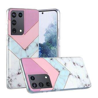 Marble Pattern IMD TPU Back Phone Cover for Samsung Galaxy S21 Ultra 5G