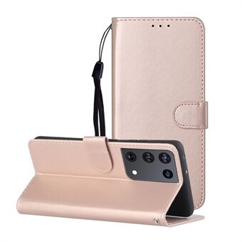 Leather Unique Design Phone Protective Case with Strap for Samsung Galaxy S21 Ultra 5G