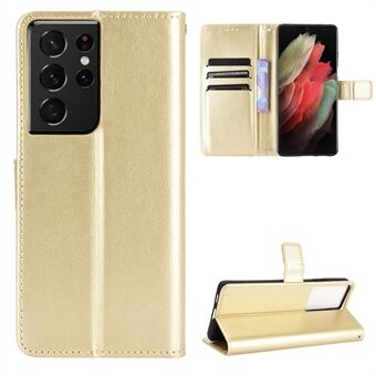 Wallet Stand Case for Samsung Galaxy S21 Ultra 5G Crazy Horse Texture Leather Shell