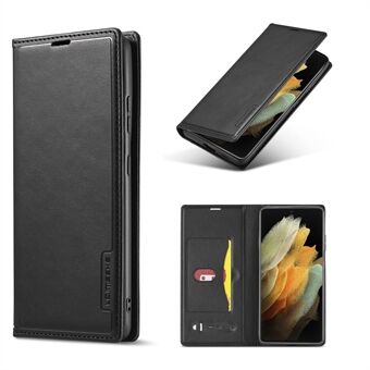 LC.IMEEKE LC-001 Series Leather Phone Cover Case with Card Slot for Samsung Galaxy S21 Ultra 5G