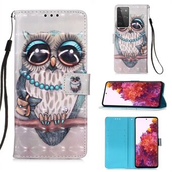 Pattern Printing Leather Wallet Stand Design Phone Case with Lanyard for Samsung Galaxy S21 Ultra 5G