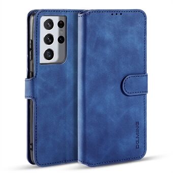 DG.MING Retro Style Leather Wallet Stand Case for Samsung Galaxy S21 Ultra 5G Cover