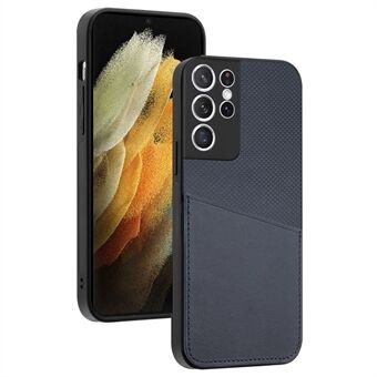 Protective Phone Case For Samsung Galaxy S21 Ultra 5G, Wear-resistant Cowhide Leather Coated TPU + PC Imprinted Back Cover