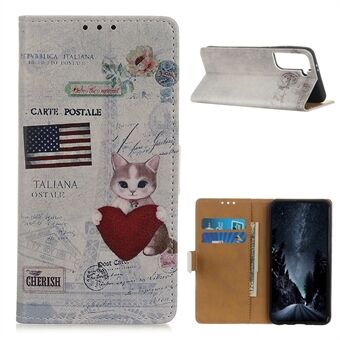 Pattern Printing Protector for Samsung Galaxy S21+ 5G Wallet Stand Leather Case