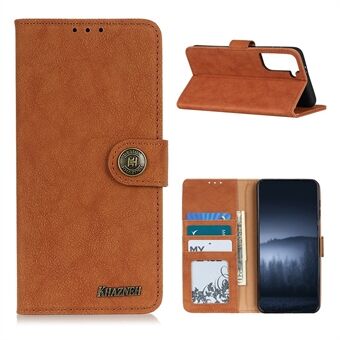 KHAZNEH Retro Split Leather Wallet Phone Case for Samsung Galaxy S21+