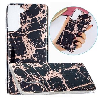 Marble Pattern Rose Gold Electroplating IMD TPU Case for Samsung Galaxy S21+ 5G Phone Cover