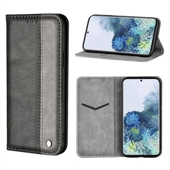 Business Splice Style Card Holder Leather Protector for Samsung Galaxy S21+ Stand Case