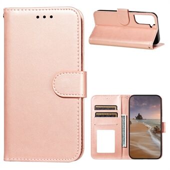 Dual-sided Magnetic Clasp Leather Wallet Stand Phone Case Shell for Samsung Galaxy S21+ 5G