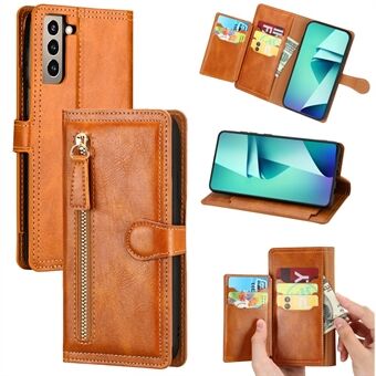 For Samsung Galaxy S21+ Zipper Pocket Wallet Leather Phone Cover Casing