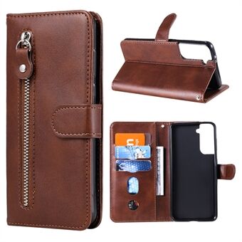 Zipper Pocket Leather Wallet Stand Case for Samsung Galaxy S21+ 5G