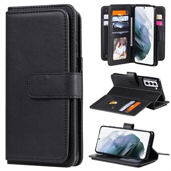 Quality Leather Wallet Design Cover Shell for Samsung Galaxy S21 Plus 5G with Multi-function 10 Card Slots