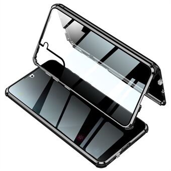 Lock Installation Metal Frame + Double Side Tempered Glass Anti-peep Phone Case for Samsung Galaxy S21+ 5G