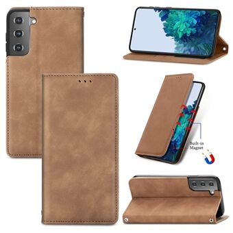 Auto-absorbed Vintage PU Leather Phone Cover for Samsung Galaxy S21+ 5G