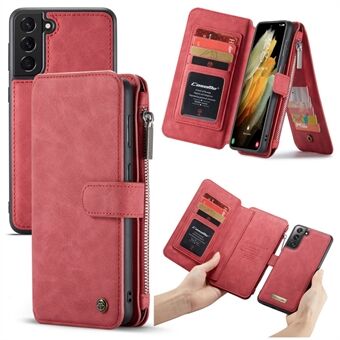 CASEME 2-in-1 Detachable Multi-Function Slots Wallet Split Leather Shell for Samsung Galaxy S21 Plus 5G