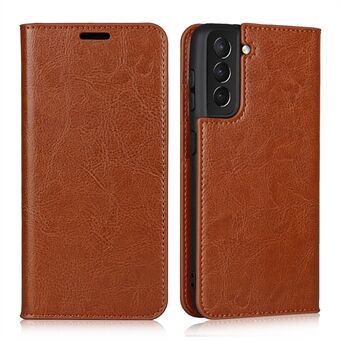 Crazy Horse Texture Genuine Leather Phone Case for Samsung Galaxy S21+ 5G