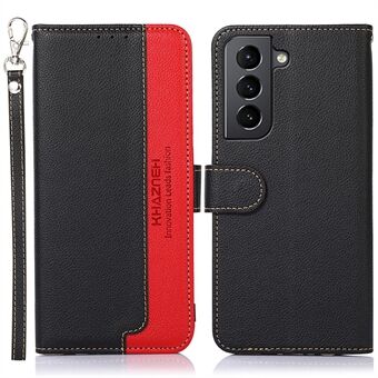 KHAZNEH Litchi Skin RFID Blocking Anti-theft Swiping Function Leather Phone Case Cover for Samsung Galaxy S21+ 5G