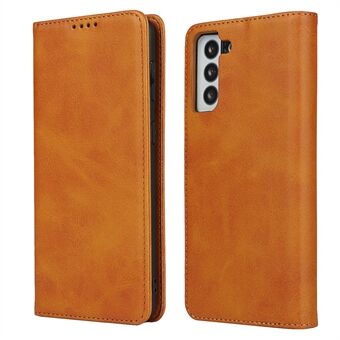 PU Leather Magnetic Auto-absorbed Wallet Cover Stand Phone Case for Samsung Galaxy S21+ 5G