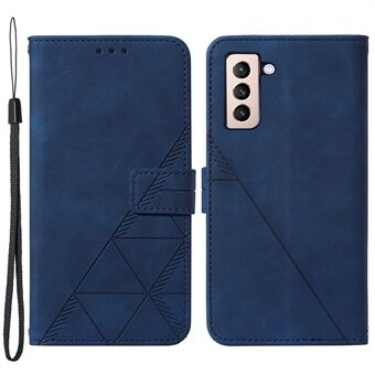 PB2 Series PU Leather + TPU Stand Wallet Phone Case Anti-scratch Imprinting Lines Cover for Samsung Galaxy S21+ 5G