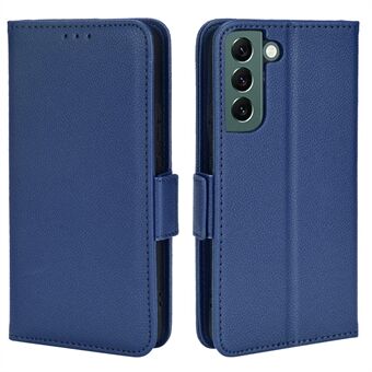 Double Magnetic Clasp Stand Leather Case for Samsung Galaxy S21+ 5G, Litchi Texture Wallet Phone Cover