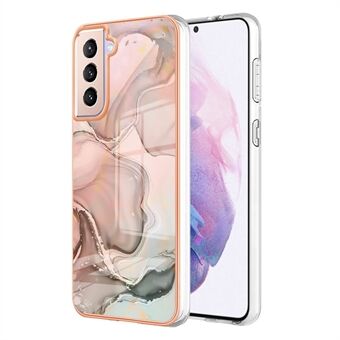 For Samsung Galaxy S21+ 5G YB IMD Series-16 Style E Marble Pattern Phone Case IMD 2.0mm Electroplating Anti-drop TPU Cover