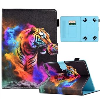 For 6.8-7.5 Inch Tablet Pattern Printing Stand Case Smart PU Leather Flip Cover with Card Slots