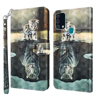 Stand Leather Case for Samsung Galaxy A32 5G Pattern Printing Cover with Lanyard