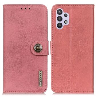 KHAZNEH TPU + PU Leather Wallet Stand Phone Shell for Samsung Galaxy A32 5G/M32 5G - Pink