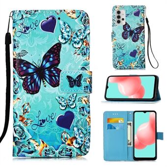 Pattern Printing Textured Wallet Stand Leather Case for Samsung Galaxy A32 5G/M32 5G