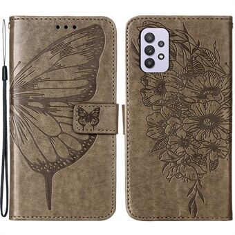 Imprint Butterfly Flower Pattern Wallet Stand Leather Case for Samsung Galaxy A32 5G