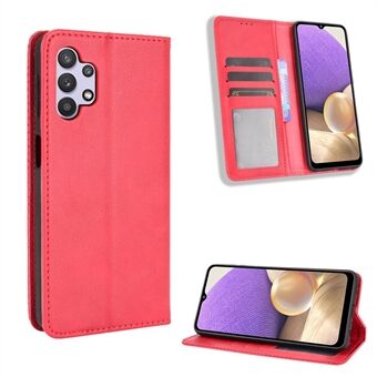 Magnetic Vintage Style Wallet Stand Phone Case Cover for Samsung Galaxy A32 5G