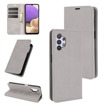 Skin-Touch Auto-absorbed Leather Cover with Wallet Stand for Samsung Galaxy A32 5G Case