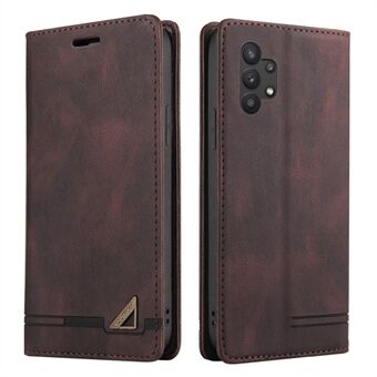 GQ.UTROBE Auto- absorbed Quality Leather Phone Shell Case with Anti-theft Swiping Design for Samsung Galaxy A32 5G