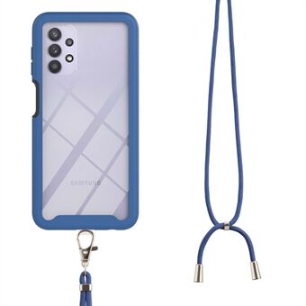 Anti Scratch TPU Frame + PC Hybrid Phone Case Shell with Lanyard for Samsung Galaxy A32 5G/M32 5G