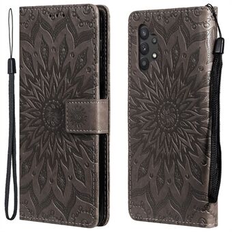 360° Full Protection Folio Flip Mandala Sun Pattern Imprinting PU Leather Wallet Stand Phone Cover for Samsung Galaxy A32 5G/M32 5G