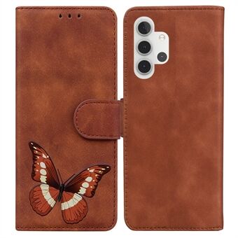 Skin-touch Big Butterfly Printing Shockproof PU Leather Wallet Stand Cell Phone Shell Case for Samsung Galaxy A32 5G