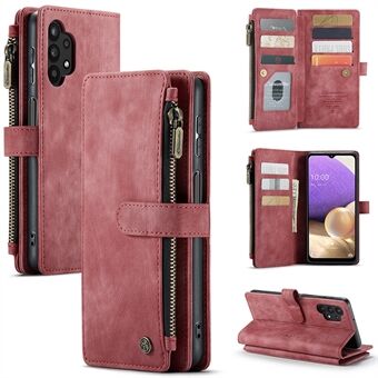 CASEME C30 Series for Samsung Galaxy A32 5G/M32 5G Full Protection Supporting Stand Design PU Leather Phone Case Zipper Pocket Wallet Phone Cover