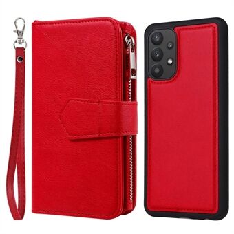 KT Multi-functional Series-4 for Samsung Galaxy A32 5G / M32 5G Detachable Wallet Stand Leather Phone Case Magnetic Clasp Zipper Pocket Cover