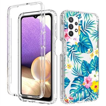 For Samsung Galaxy A32 5G / M32 5G Detachable 2-in-1 PC Frame + TPU Cover Stylish Pattern Printing Clear Phone Drop-proof Case