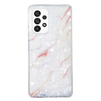 Soft TPU Phone Case for Samsung Galaxy A32 5G / M32 5G , IMD Marble Flower Shell Pattern Shockproof Cover