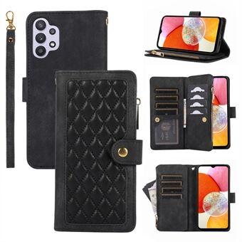 For Samsung Galaxy A32 5G / M32 5G Zipper Pocket Leather Phone Case with Multiple Card Slots