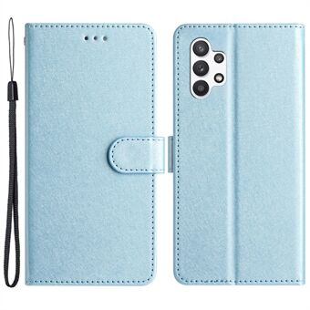 For Samsung Galaxy A32 5G / M32 5G PU Leather Drop-proof Phone Case Silk Texture Stand Wallet Cover